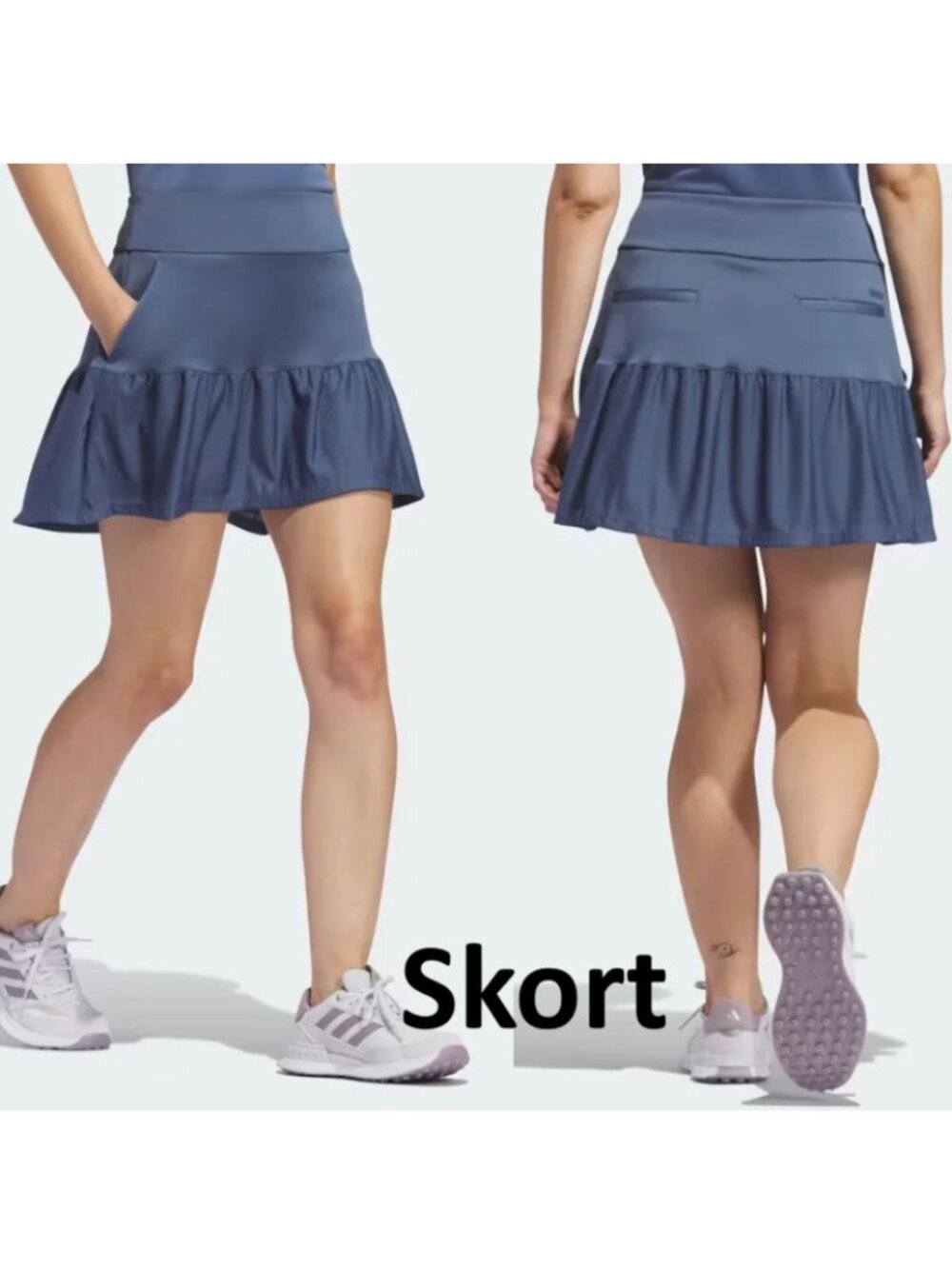 Adidas Ultimate365 Frill Golf Skort Women's Large Blue Built In Shorts L